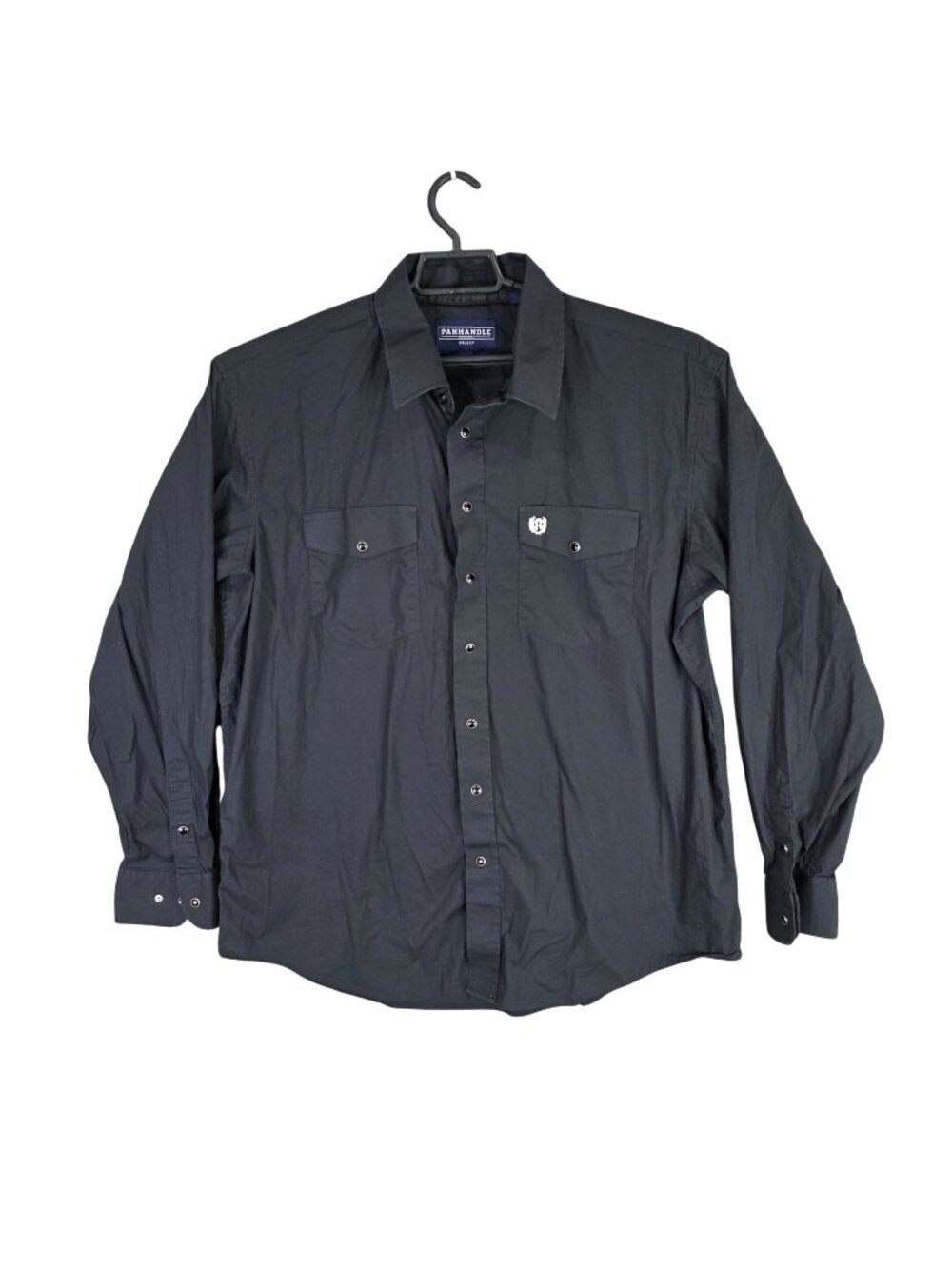 Mens Vintage Panhandle Black Pearl Snap Button Up Shirt Western Rodeo Size XL